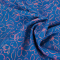 Preview: Viskose-Webware Blumenkontur Petrol-Pink